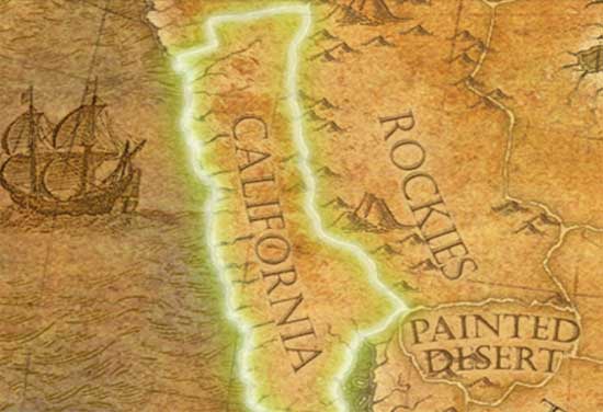 Калифорния на карте