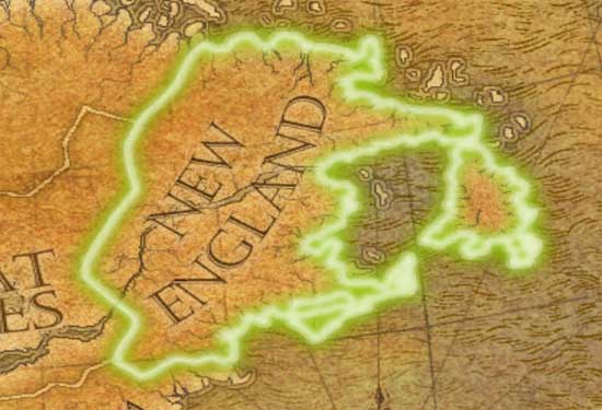 Новая Англия на карте
