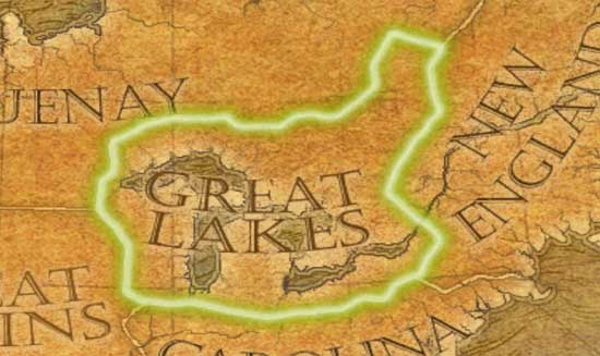 Великие озера на карте